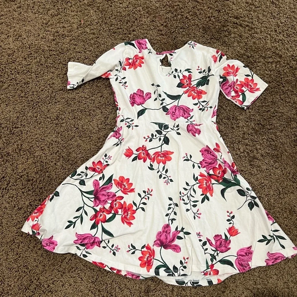 Floral Kids Dress in Pink and White
